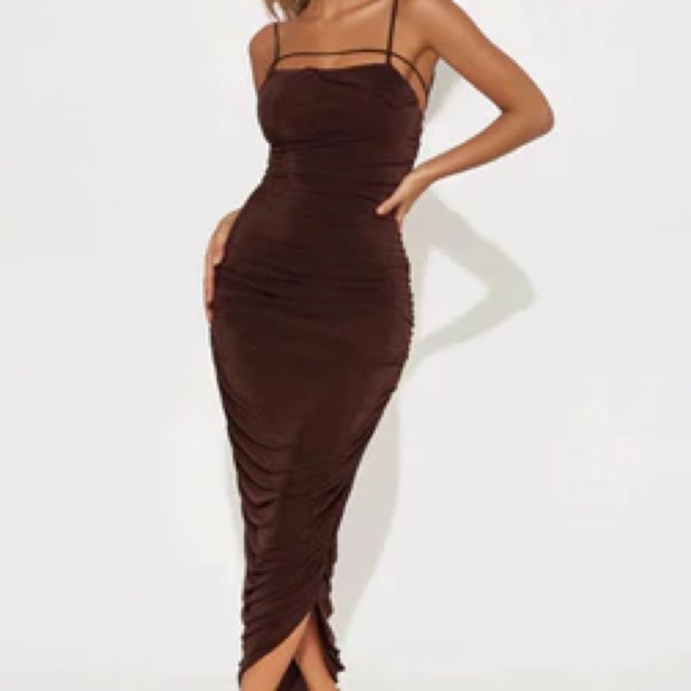 New Fashion Nova Strapless Brown Dress